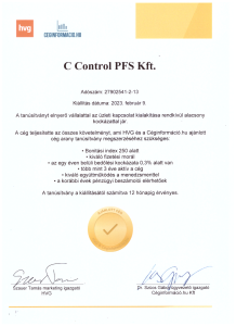 C Control PFS Kft. Arany fokozatú cég